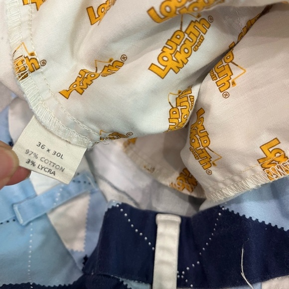 [W36L30]Loudmouth Men's Blue and White Argyle Golf Pants - Picture 4 of 8